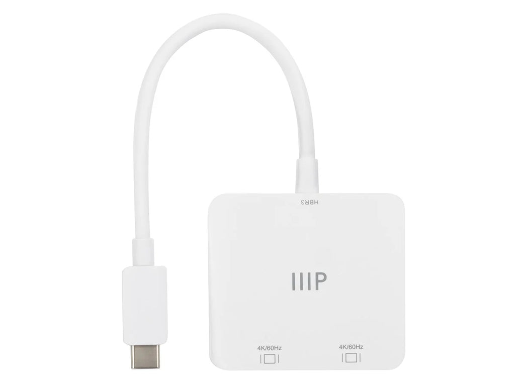 with with Thunderbolt 3 to Compatible Devices 4K@60Hz) Dual 4K USB-C DisplayPort Windows (Dual and Adapter MacOS Monoprice