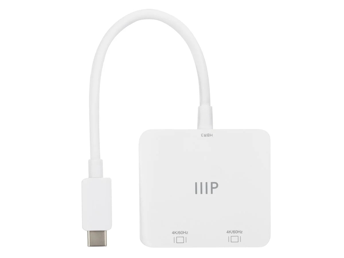 with with Thunderbolt 3 to Compatible Devices 4K@60Hz) Dual 4K USB-C DisplayPort Windows (Dual and Adapter MacOS Monoprice