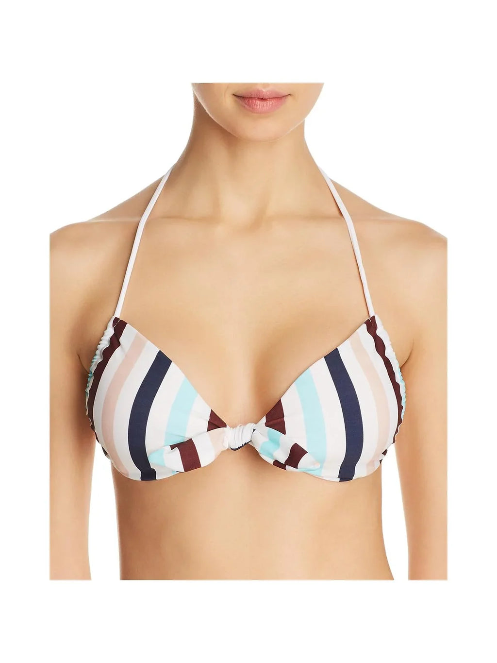 Swim Striped Separates Halter Top D Shoshanna Womens White