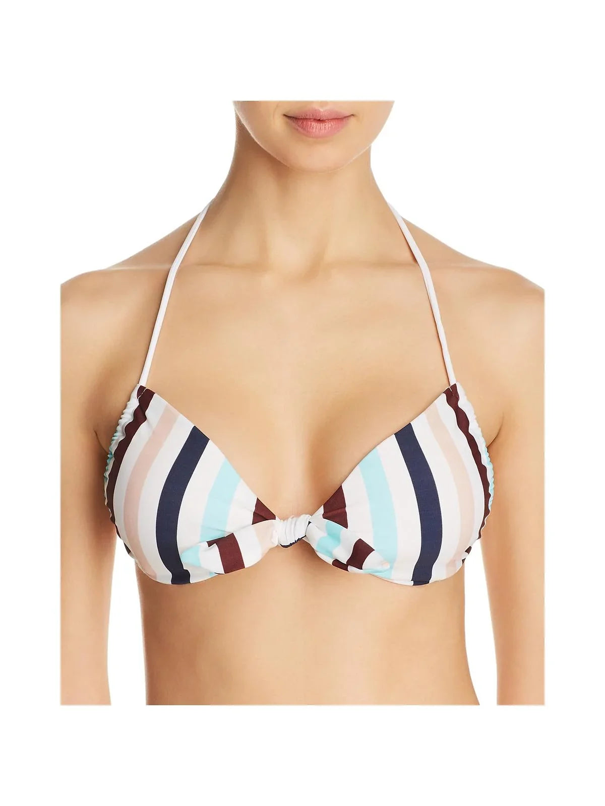 Swim Striped Separates Halter Top D Shoshanna Womens White