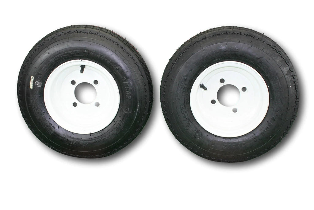 and C Trailer Tire White Antego Load 2-Pack Tire Wheel Rim Antego 480-8 Wheel 4 Lug on 4.80-8