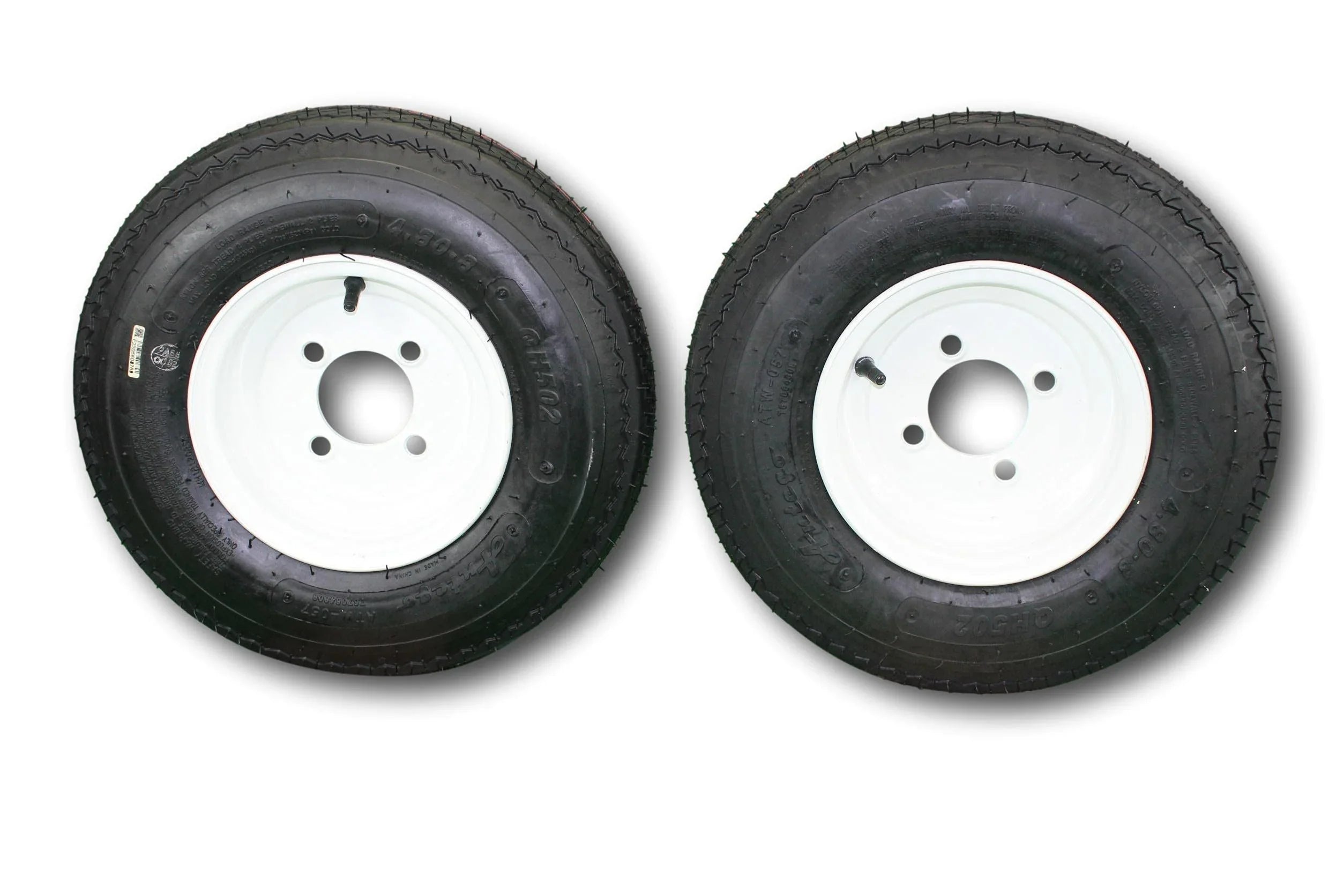 and C Trailer Tire White Antego Load 2-Pack Tire Wheel Rim Antego 480-8 Wheel 4 Lug on 4.80-8
