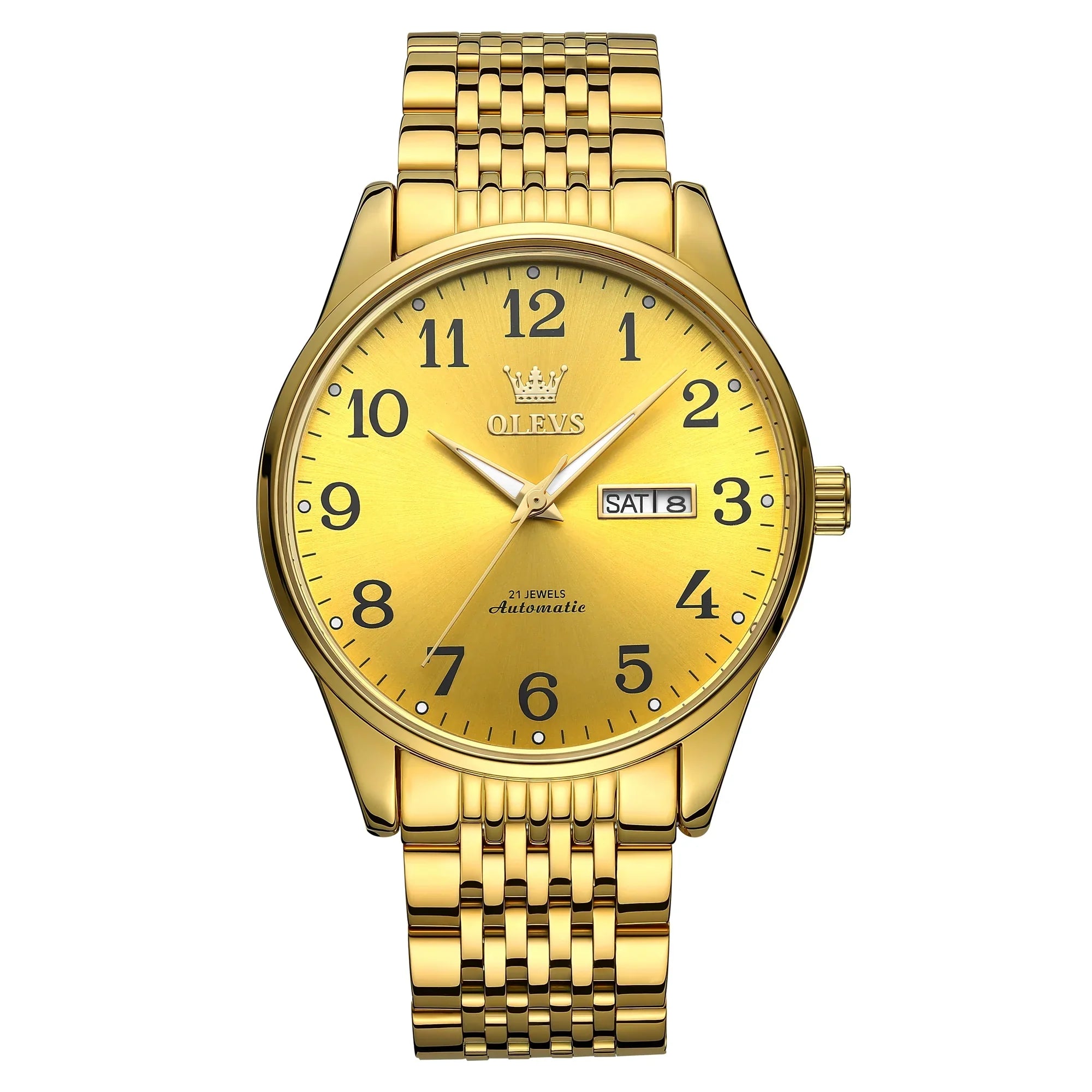 Hombre, Adult Dial Large Gifts Male Wristwatch Arabic Watch Reader Gold Face Winding Reloj Self for Men, Numerals Men Easy Para for OLEVS Waterproof