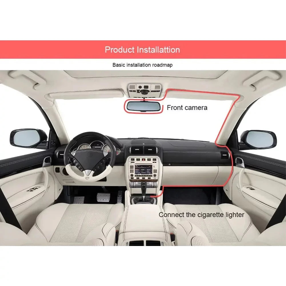 Recorder HD Driving Front 2\\\" Video Camera Dash DVR Lens Car Rear Triple And Cam