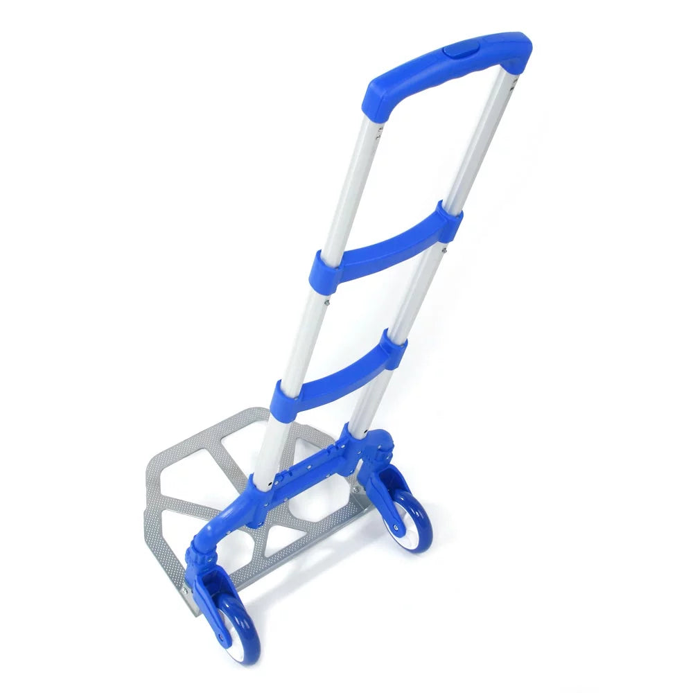 Cart with Heavy-Duty Hand Dolly, and Aluminum 165 Truck Handle Truck, Folding QEEK Folding Hand Trolley Rubber Portable Telescoping and Blue Capacity Luggage Hand Wheels, Cart, lb