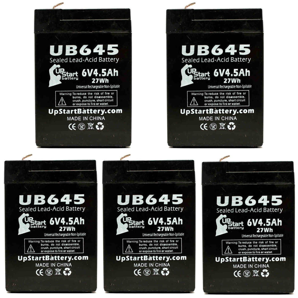 Acid F1 Replacement Battery Includes - (6V, BCPRO to 5x Lead AGM, UB645 850 Terminal, SLA) 10 Universal 4500mAh, Terminal Tripp 4.5Ah, Adapters Lite F1 - Sealed Pack F2 Battery - Compatible