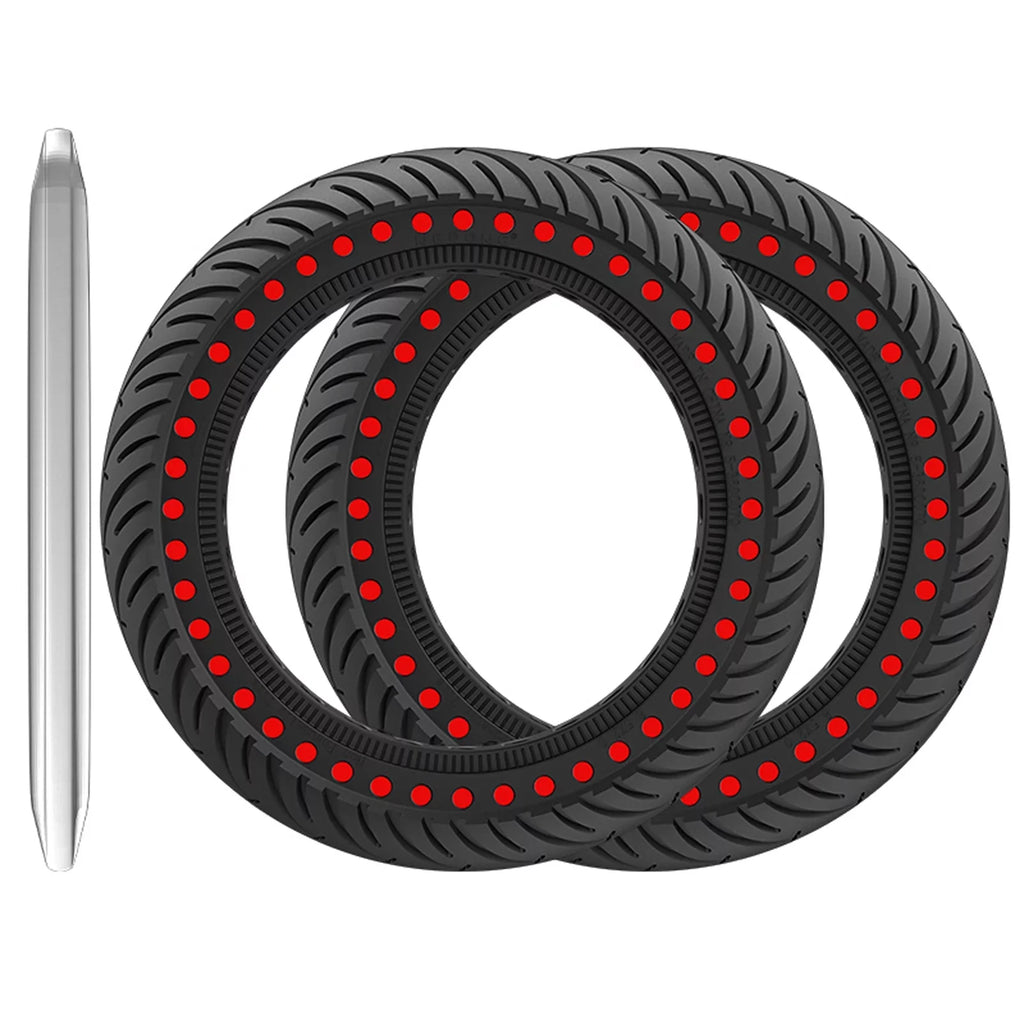 Set 8.5 Inch Riding Puncture Tyre Solid E Tool Tomshoo Mounting with Rubber M365 Tire proof for 2pcs