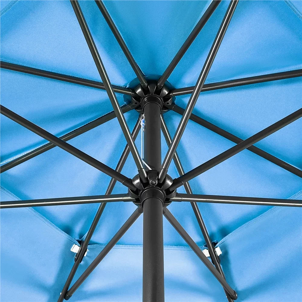 Umbrella Stand, 18'' Yaheetech 8 Base Outdoor Patio Ribs+ 10ft with Sturdy Blue 26.5 Sky lb