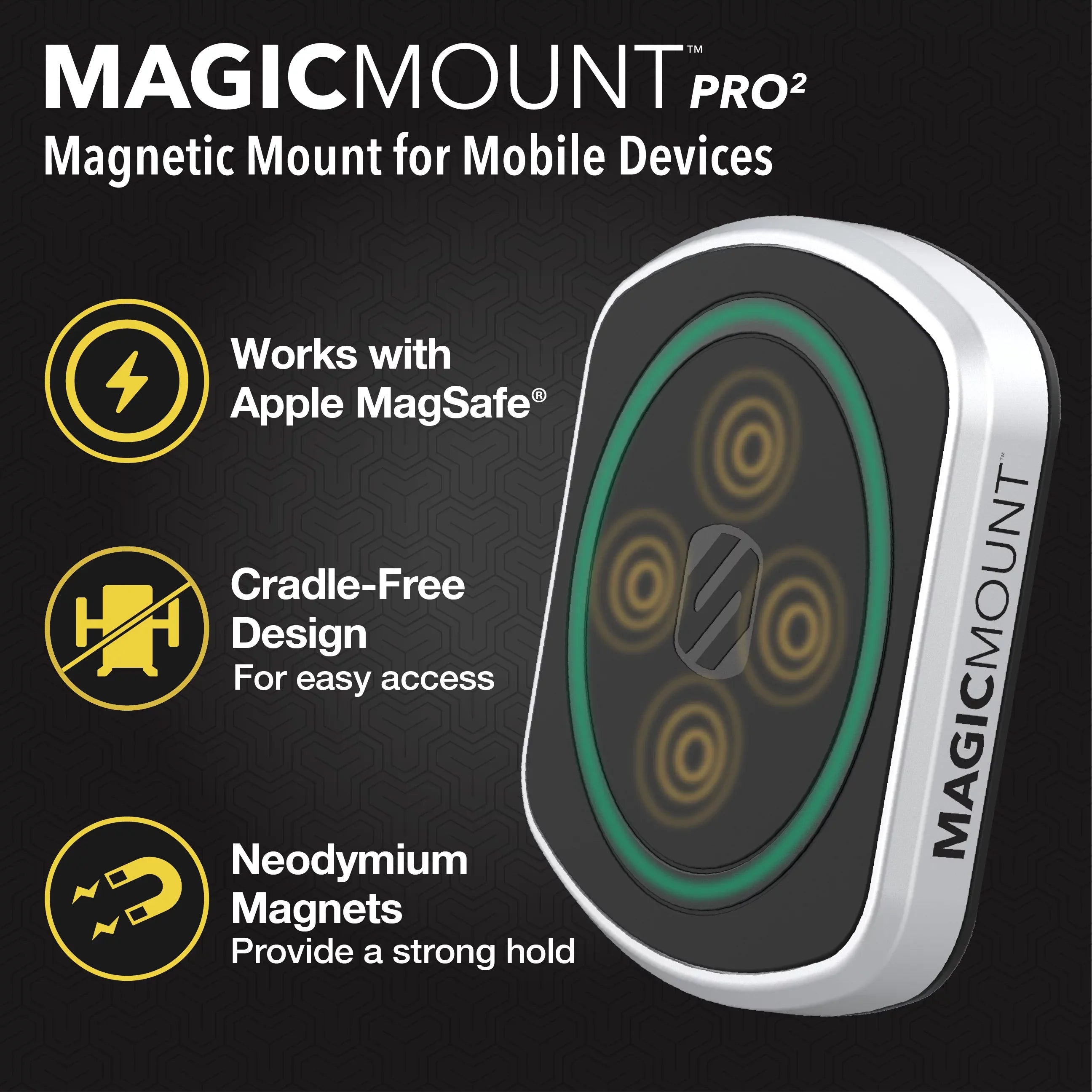 2 with Phone Tripod/Selfie Adjustable MP2TR1-SP Mount Black Pro Stick MagicMount Scosche Arm,