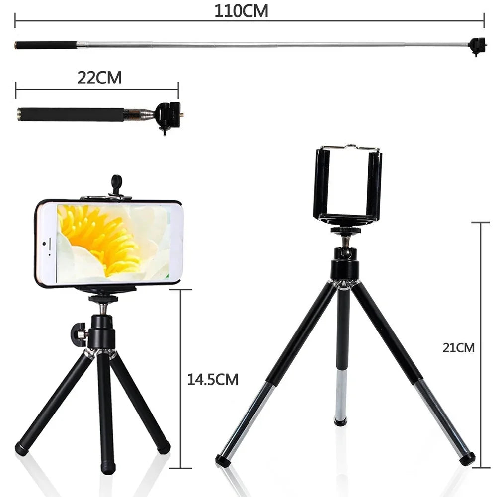 10PCS Stick Lens Selfie Tripod Angle Mobile + + Telephoto Eye Wide Detachable Fish Phone + Lens Universal 8X Lens Macro Clip-on +