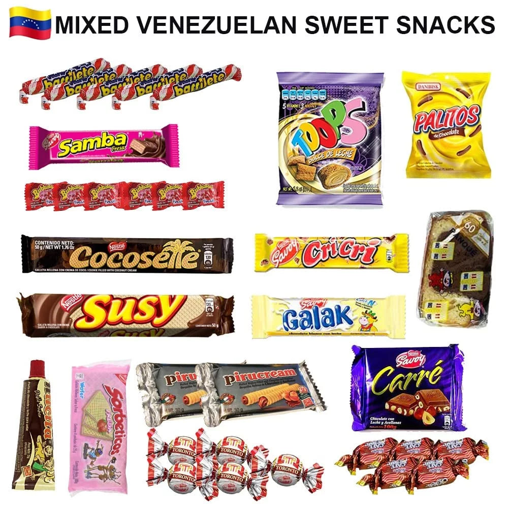 Crate Pack Candies Snacks Box Gift & Sweet SABOR Mix Toronto Cookies, LATIN Chips Food Assorted Venezuela Susy Chocolate Variety Cocosette