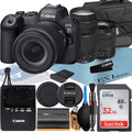 Bundle Case LED + + Mark EOS + Lens Canon Accessory ZeeTech Mirrorless R6 + 32GB with Card Flash 24-105mm II 75-300mm SanDisk RF Memory EF Camera +