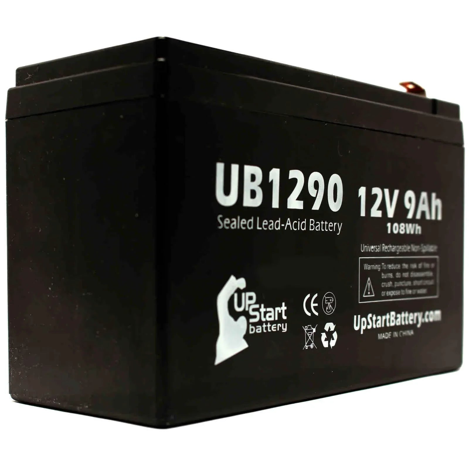 F2 9000mAh, Acid 7640 Kontron - 4x (12V, Adapters AGM, Terminal Battery - 9Ah, Universal Sealed 8 UB1290 to Battery SLA) - Pack Compatible Lead Replacement F1 F1 Includes MICROGAS Terminal,
