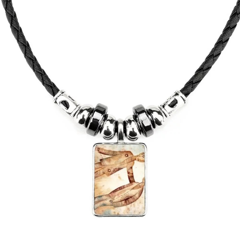 Torque Jewelry Necklace May June Leather Pendant Rope Geni Constellation Zodiac