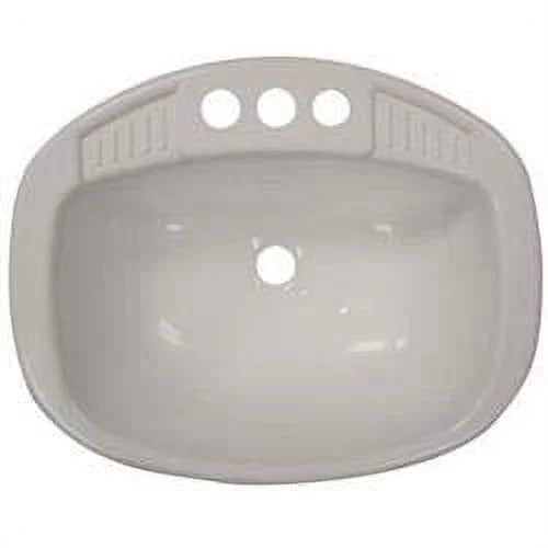 17 Single LaSalle Poly Bristol Bathroom x Lavatory Oval Sink, 16270PWA RV 20 in. White
