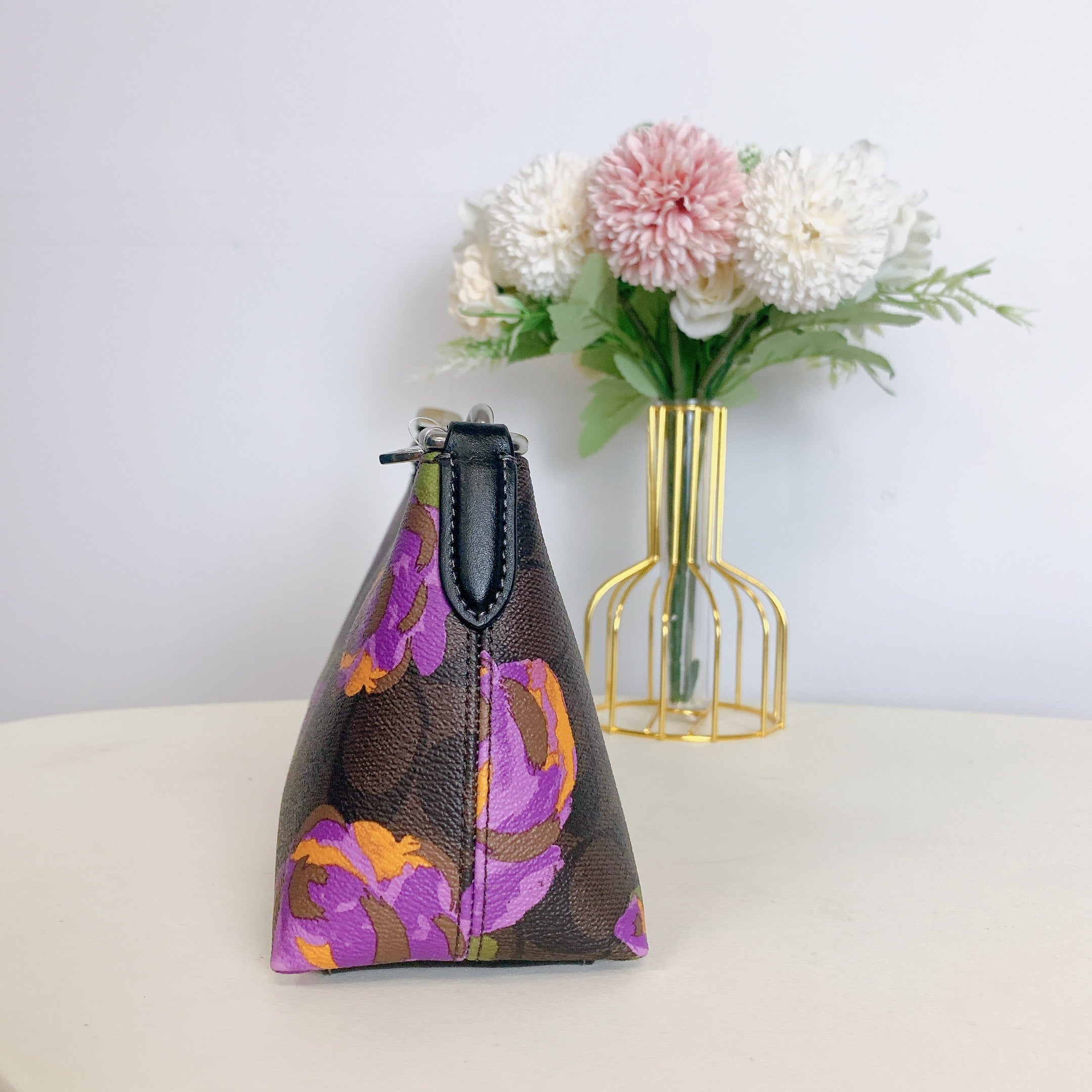Charlotte Canvas Print Multi Iris Coach Signature Rose In IN Bag Shoulder CL406 With Brown