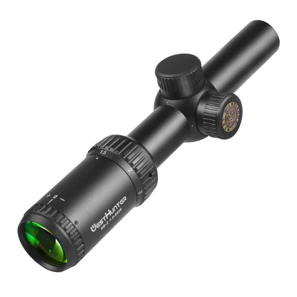 Clear View 1.5-5X20 Scope Rings Sights,11mm Dovetail Compact Hunting HD-C WestHunter SFP