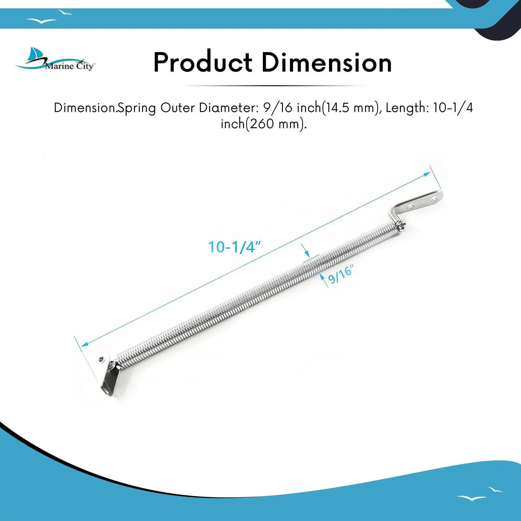 with 10-1/4 Length: inches 10-1/4 Marine inches inches Plate City Stainless-Steel 8-1/4 Spring U-Bolt L-Shape and Adjuster or Hatch