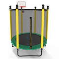 10FT Enclosure Trampoline SereneLife Jump Trampoline, 5FT with Green Rectangle Outdoor Net