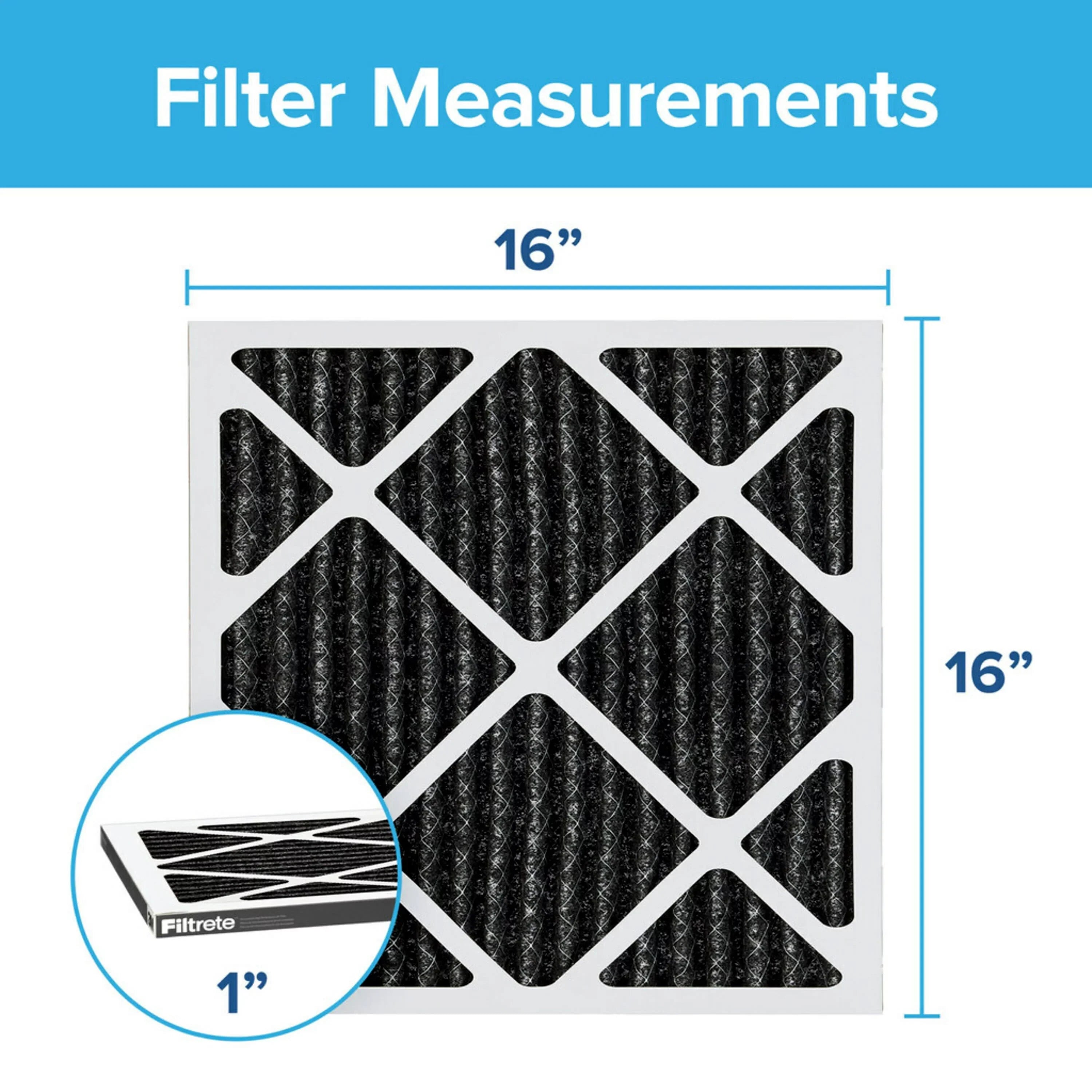 Allergen Filter, 1200 Reduction, MPR 16x16x1 Filtrete 4 Plus Air MERV Filters Odor 11,