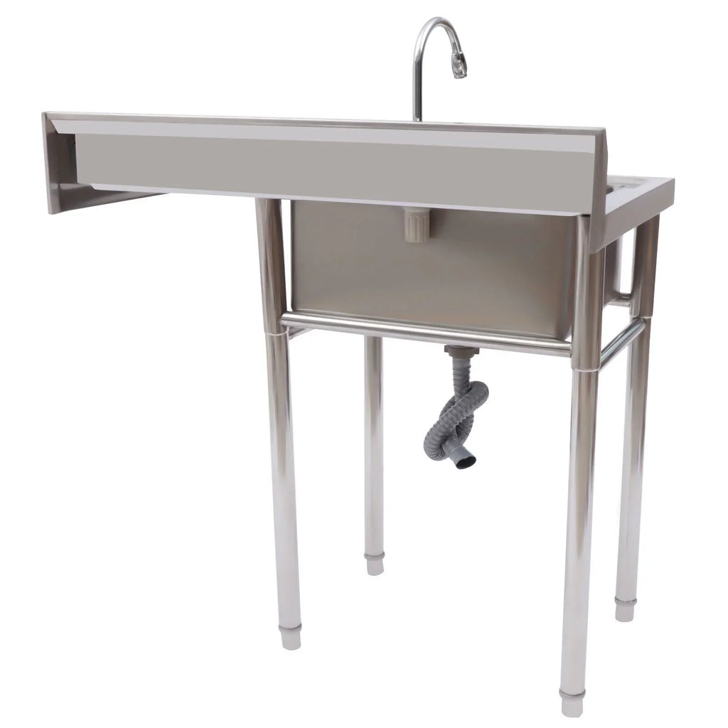 Sink 23.6* Kitchen Stainless Home and Commercial Utility Use Sink Steel 39.3* Drainboard 36.7in for