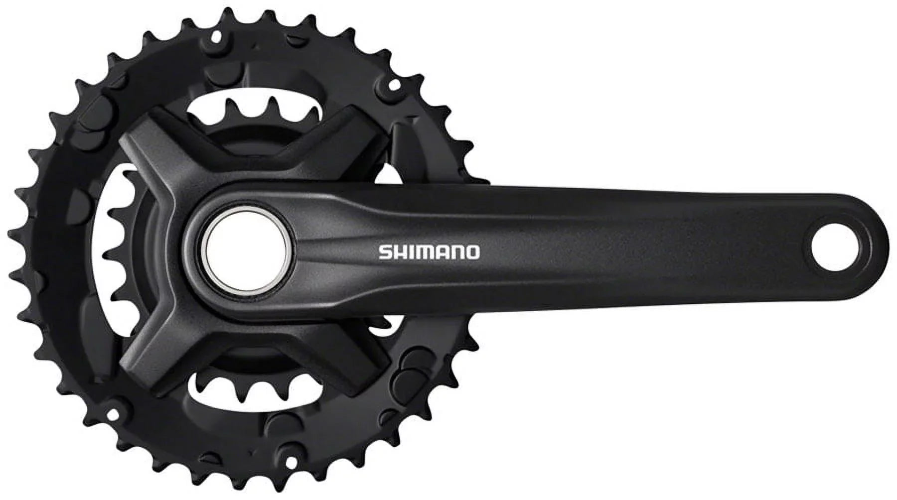 Black Crankset 48.8mm Shimano 46/30t, FC-MT210-2 9-Speed, Chainline, 170mm, - Riveted,