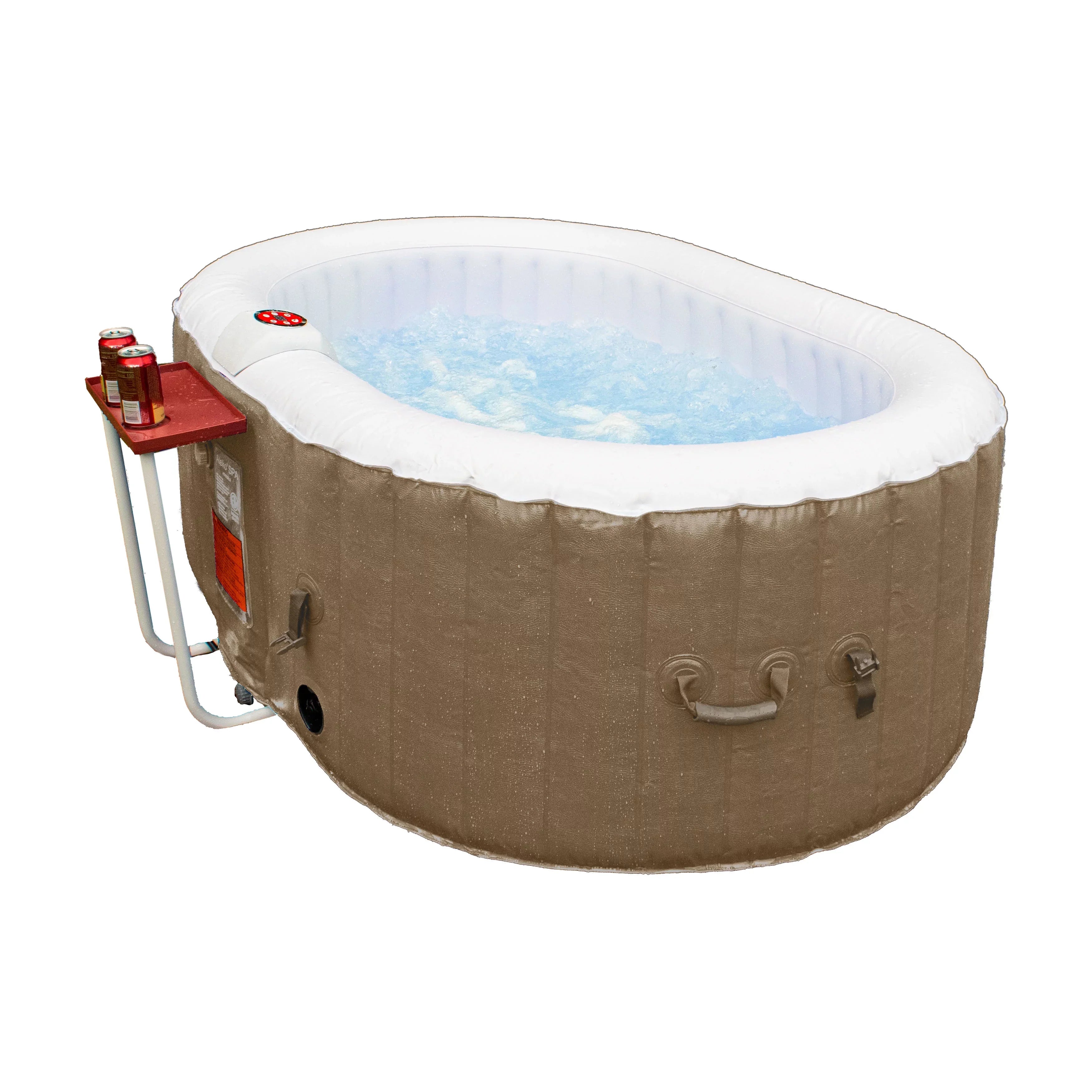 ALEKO Inflatable with Brown Cover Hot Gallon Oval 2 Jetted 145 Person Tub
