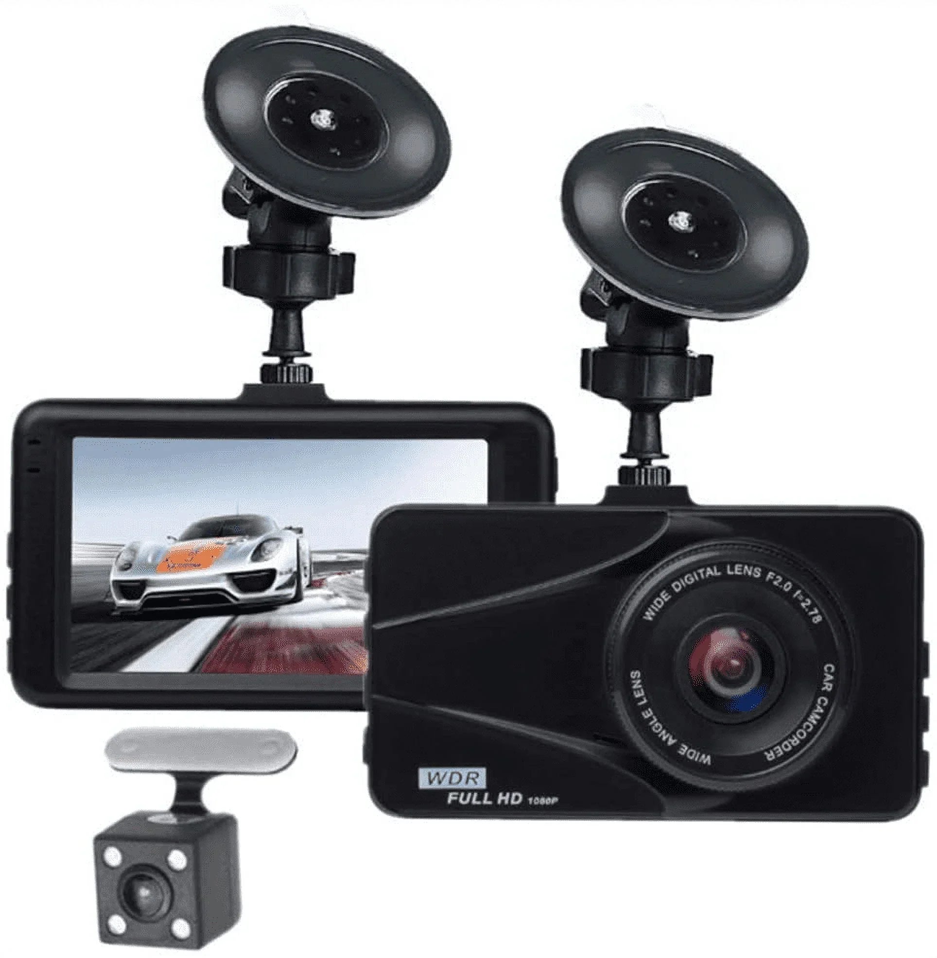 WDR, Travel Plus 3" G-Sensor, Detection DVR Lotus Screen Loop Dual Images Recording HD Angle, 170° Cam Wide Full For Motion Video Excellent Recorder Dash T670 LCD