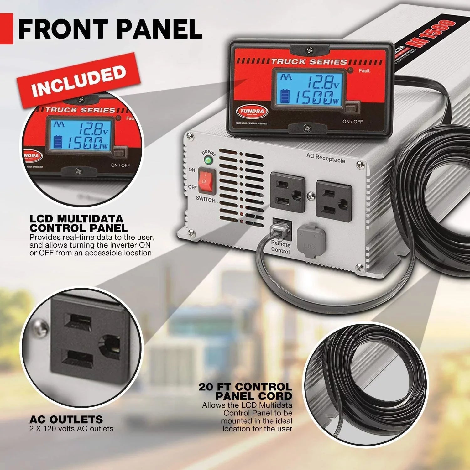 Voltage,7.10" AC Inverter,120V Tundra Output M2000 W