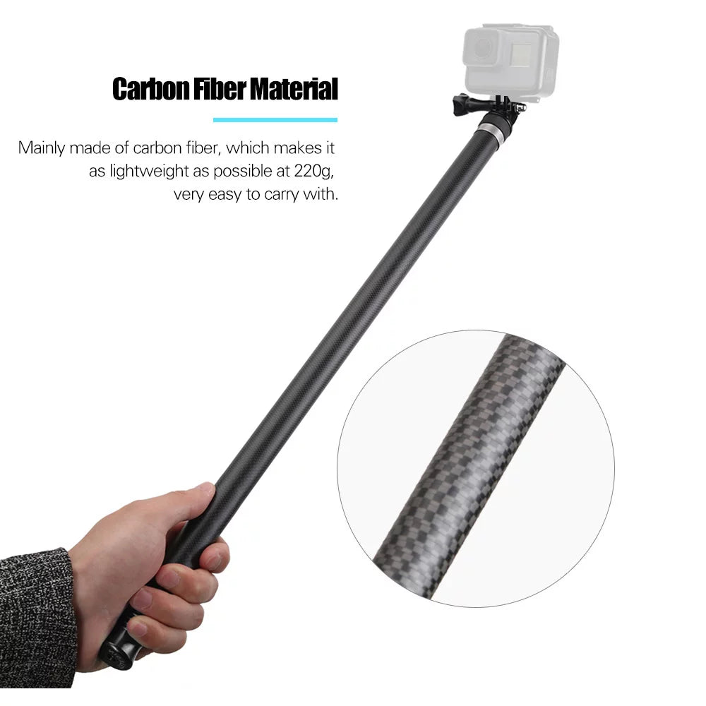 Inch Black(2018) Replacement 2.7M/106 Handheld Selfie Lightweight One Long 10/9/8/7/6/Hero for Stick Hero Fiber OSMO 5 Ultra C GoPro for Replacement Pole R Carbon Extendable Action Monopod