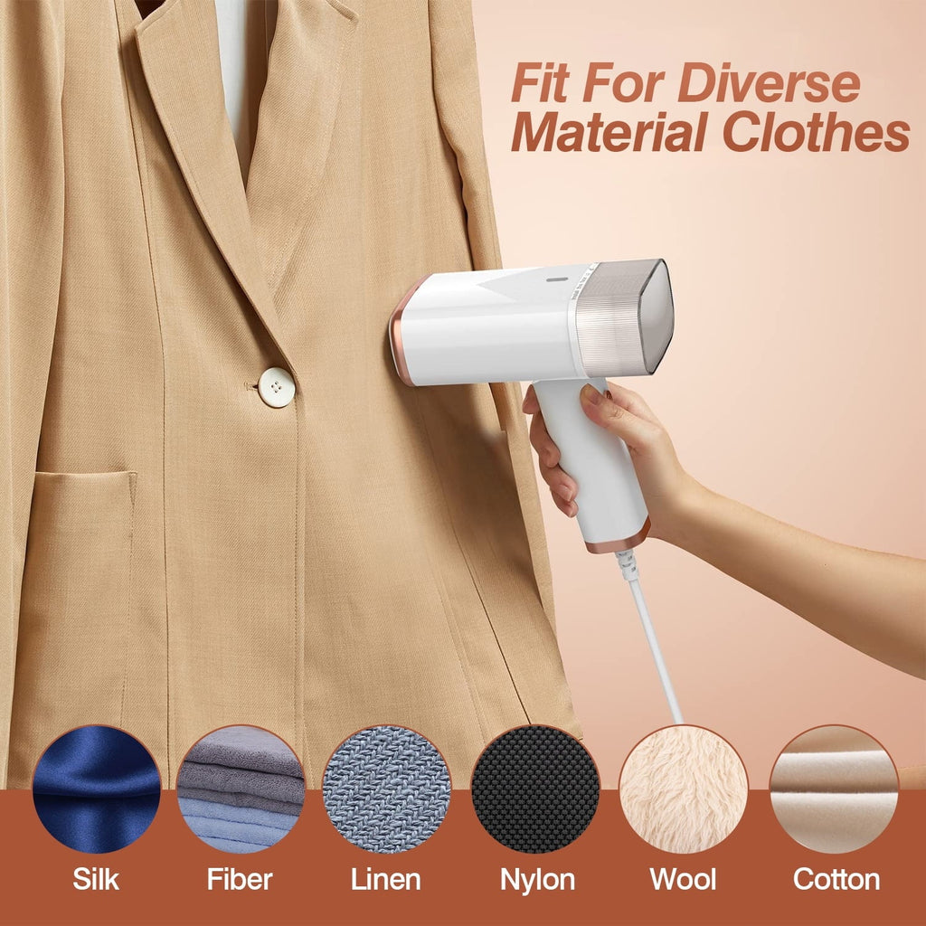 Heat Steamer Brush 1000W with Electric Foldable Travel Clothing Water Steamer Tank, 30S Garments Portable up Wrinkles for White Remover 120ML Handheld iMounTEK