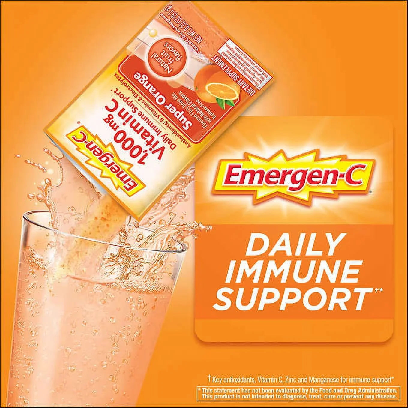 Flavor Super Drink C 1,000 90 Packets Vitamin Orange Mix, Emergen-C mg.