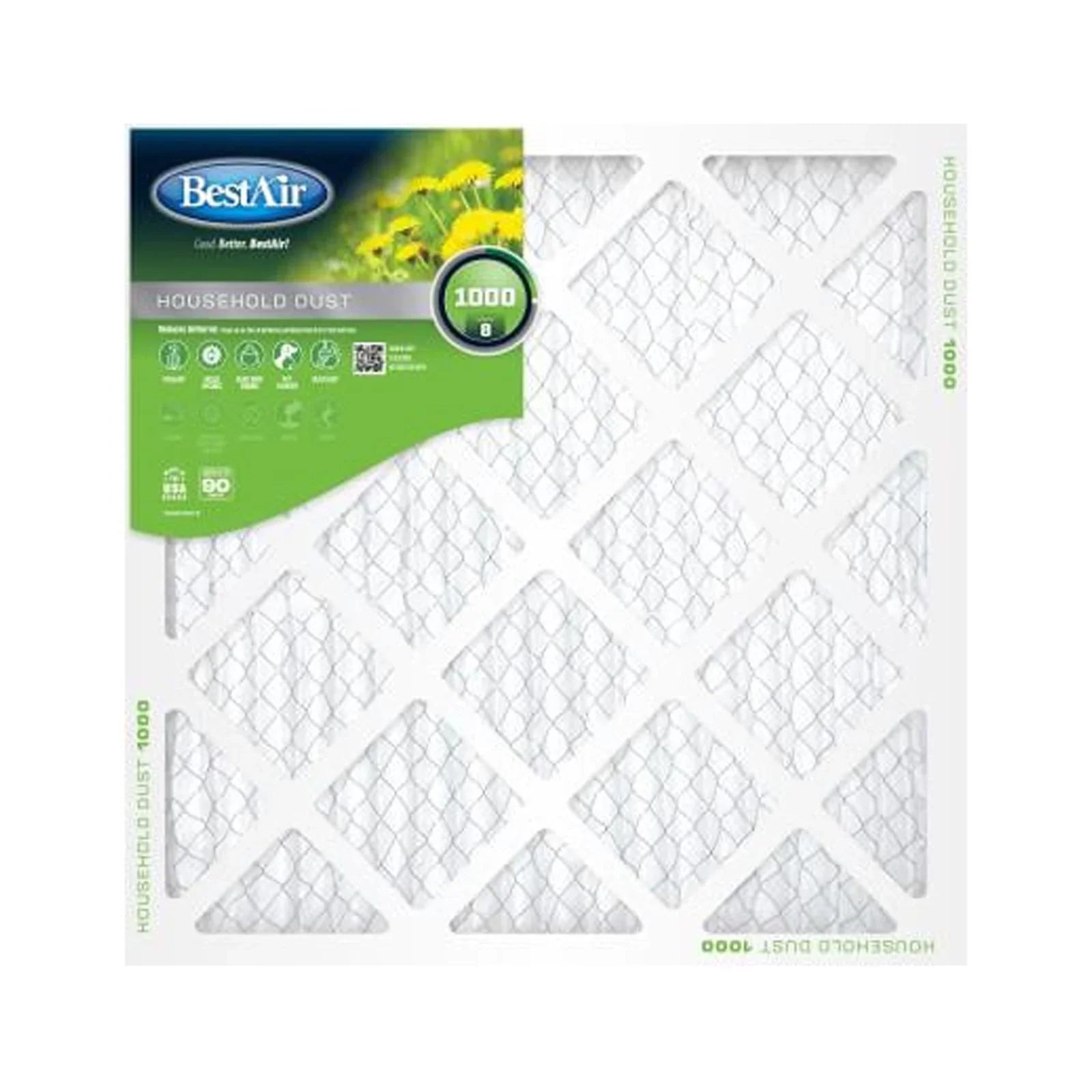 12 Filter, Air Pleated 90 In. MERV 25x32 BestAir Days - 8, Quantity B1-2532-8-12 1 x