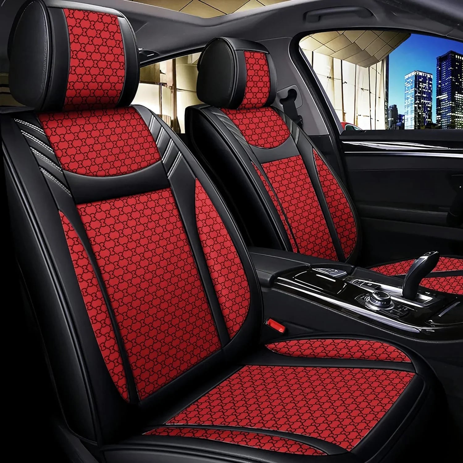 KABUQI Accessories Steering ci,same Guc Trucks, model Luxury Leather Full Covers and 5 for Pick-up Automotive Seat Wheel Cars Set Covers Pillows Included(Gray) high-end & SUV Cover Seat Fit Seat