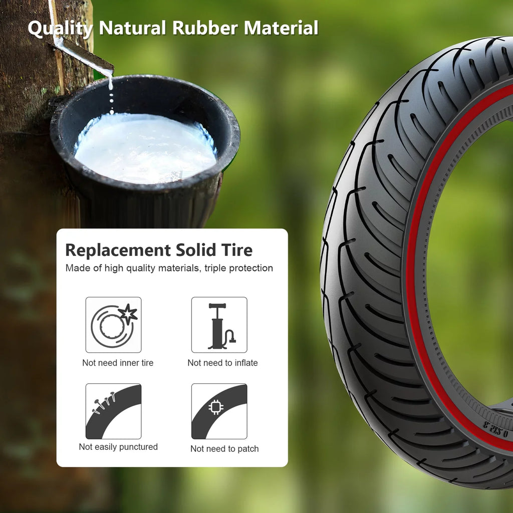 Set 8.5 Inch Riding Puncture Tyre Solid E Tool Tomshoo Mounting with Rubber M365 Tire proof for 2pcs