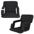 Black ZenSports Bleacher Portable for Positions Reclining Stadium 2PCS 6 Chair Seat