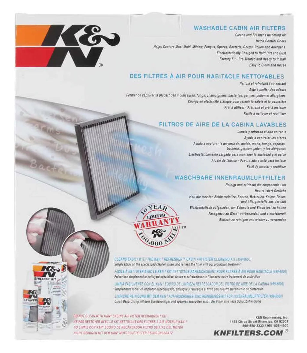 Air Hyundai & Cleans Cabin Reusable Washable and Air Filter Kia, Incoming your K&N VF2014 Freshens for