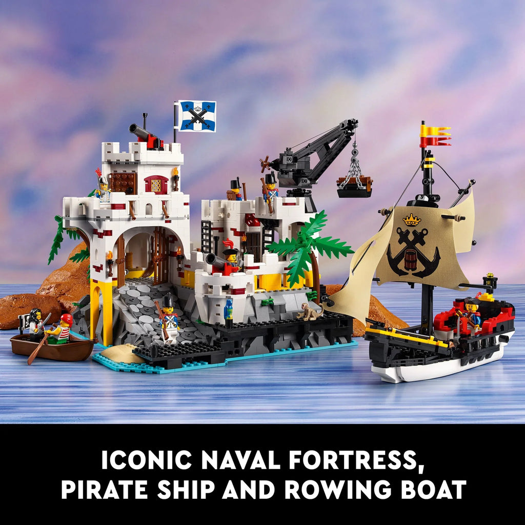 Building Décor, Gift Who Includes Adults Project, Kit, and Pirate Idea Love Icons Eldorado Office Gift, for 8 Ship a Home 10320 Rewarding Pirate Nostalgic Fortress LEGO Minifigures,