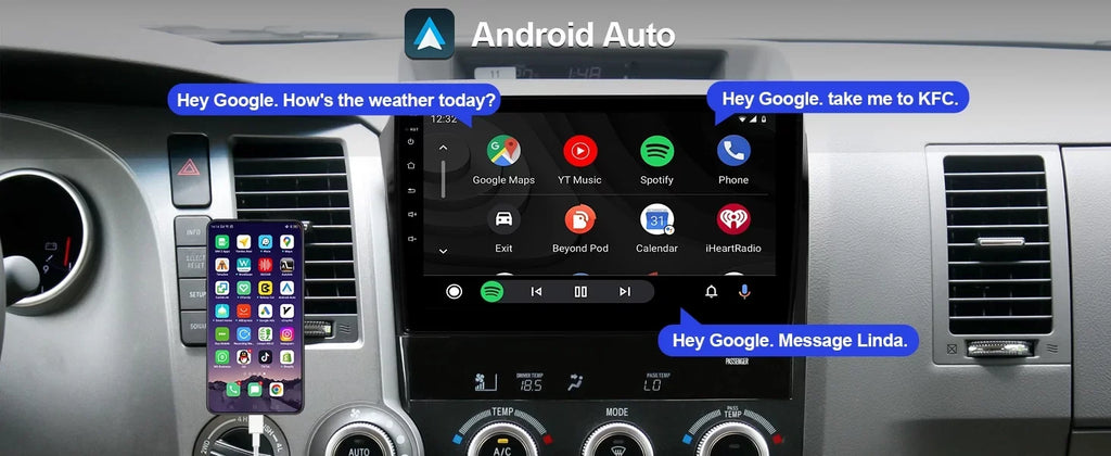 Screen Car Din Tundra Auto IPS Touchscreen Car Android inches Support & 2007-2013 Camera FM GPS Stereo & Sequoia 2008-2018 with Carplay Android Double 2+32G Backup Toyota BT 10 Radio for 10.1 Navi