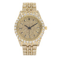 (Gold Hip Out Blinged Look BGS Timepiece and Gold) Indicators - Hop - Metal - Charles Trim Mens on Baguette Rhinestones ST10226 on Elegant Single Big Master Designer Time Dial Raymond