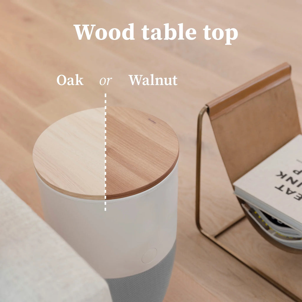 With Medical-Grade HEPA-13 | Smart Dupray Air Purifier Air Bloom™ Accent Walnut Filtration Table