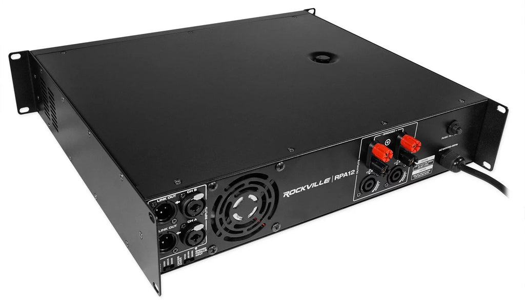 Pro PA Rockville Amplifier+Cable Subwoofer 2-Channel 18" SBG1188 Sub+5000w DJ