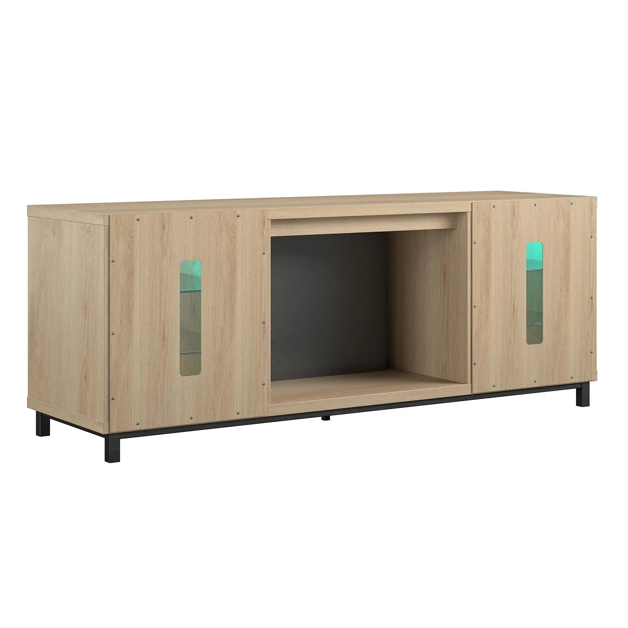 up TV Oak for TVs 70" in Blonde Stand to Deluxe Lumina Ameriwood Fireplace Home