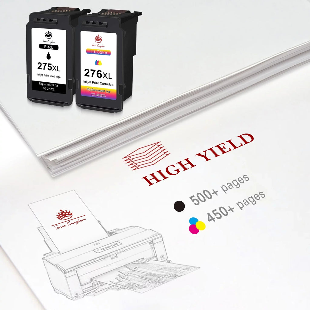 for for Black, Ink High TR4720 275XL Color) (2 1 Toner Printers CL-276 276XL TS3500 Capacity 275 TR4700 Canon Ink TS3520 Kingdom PG-275 Cartridges and PIXMA Cartridges TR4722 Ink 276 TS3522