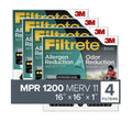 Allergen Filter, 1200 Reduction, MPR 16x16x1 Filtrete 4 Plus Air MERV Filters Odor 11,