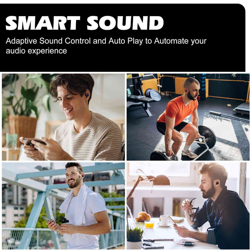 Black, Tab Connect, IPX5 Dual Compatible Bluetooth Connection, UrbanX (3rd Boost Bass Gen) Water Balanced, + with Resistance, 5.2 True M7 Lenovo Charging Bluetooth Earbuds Wireless Case,