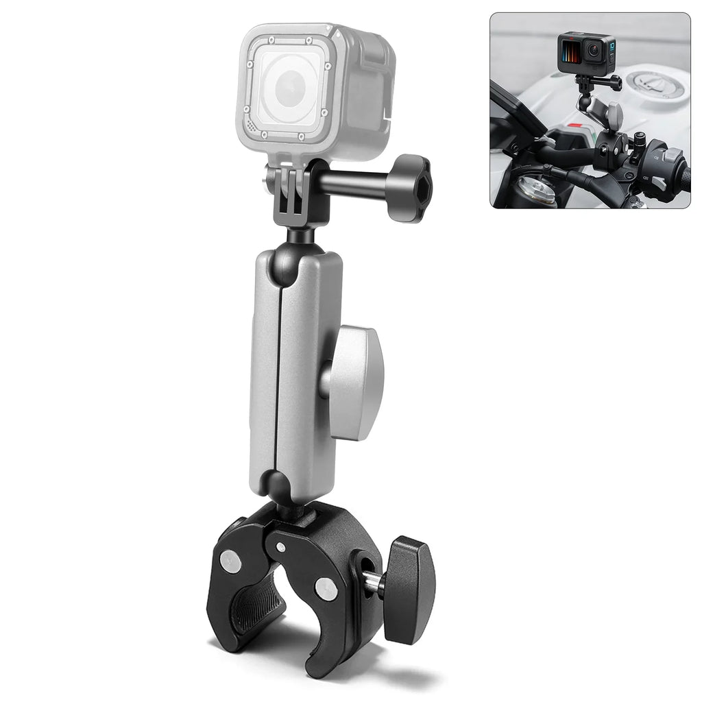 Handlebar Dual Rotatable AKASO Mount, DJI Hero PULUZ Aluminum PU867B Alloy Ball 11/10/9/8 Head, Clamp Adapter, Compatible