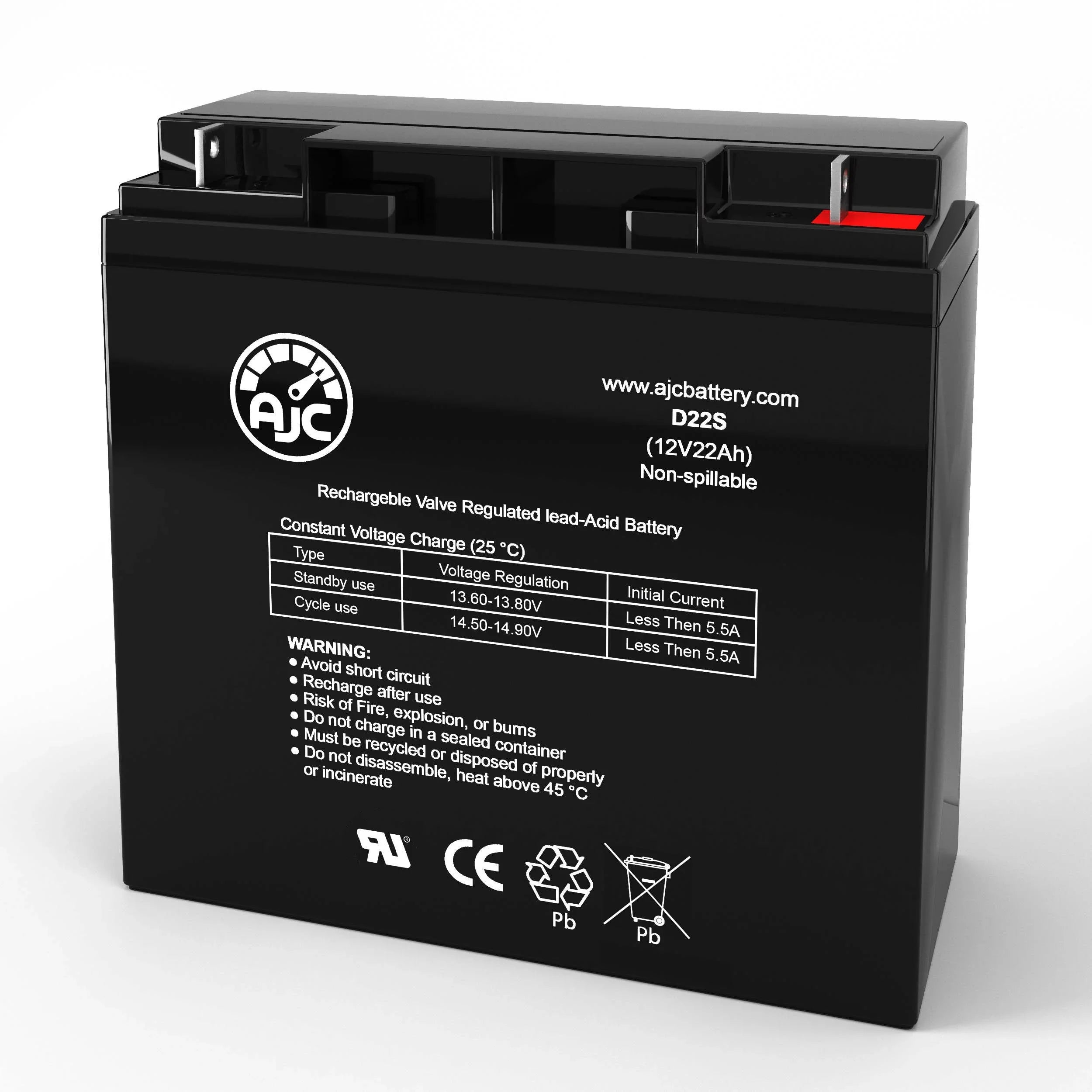 22Ah Brand Jr an Battery Is Alante 12V Technologies - AJC Replacement Wheelchair GP-200 Golden This