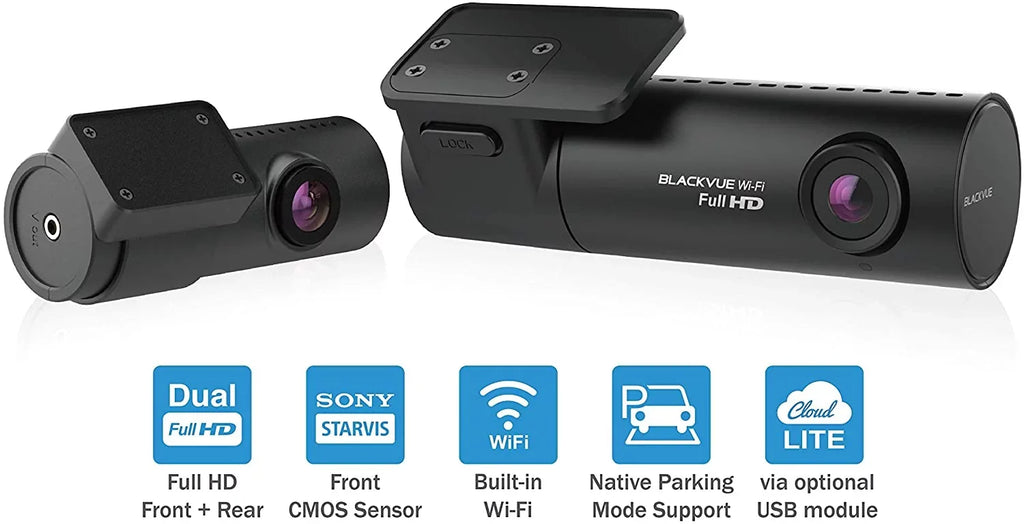 Lens Card Wi-Fi microSD | Full | BlackVue Mode with Parking DR590X-2CH Cloth Dashcam Support 32GB with Hogor HD