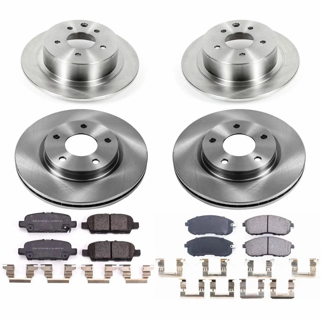 Fits Rotor Stop and Stock Front KOE8359 Sentra Nissan and Power Replacement Rear 2019 Pad Brake Kit